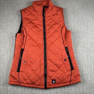 ARRIS Heated Vest Womens SMALL ADJUSTABLE Electric Warm Gilet Orange Red Zip